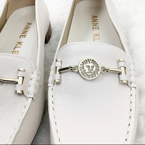 Anne Klein Shoes - NIB Anne Klein White Octabia Embossed Loafers